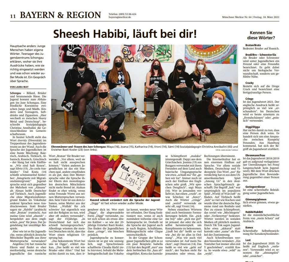 Münchner Merkur Jugendsprache Artikel - Sheesh Habibi, läuft bei dir!